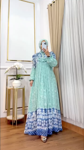 ZIFA FASHION // COD // AMANDA DRESS SET HIJAB SEGI 4 // GAMIS MOTIF CANTIK // DRESS CRUTY PRINTING TERBARU // FASHION WANITA MODERN // *LK