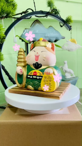 เทพเจ้าไฉ่ซิงเอี๊ย Maneki Neko แมวกวักกวักโชคลาภเงินทอง เทพเจ้าโชคลาภ5ทิศ แมวกวักเซรามิคไม่เคลือบเงา