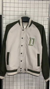 d&f Parasut Jaket bomber varsity pria - Hijau sequoi