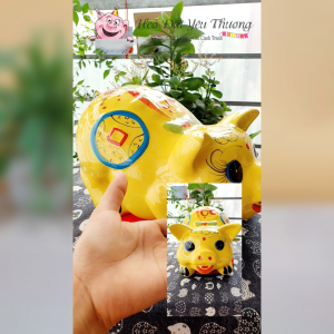 Lợn gánh tiền tiết kiệm gốm sứ