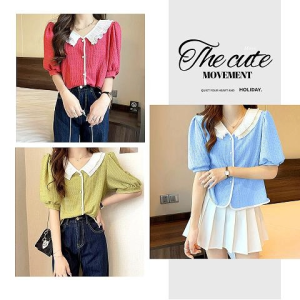 KDAShop พร้อมส่ง  เสื้อแฟชั่นผู้หญิงรุ่นใหม่ เนื้อผ้าดี ไม่หนาไม่บาง ใส่สบาย สไตล์สาวเกาหลี 4โทนสีสุดแมทช์ง่าย สาวๆต้องมีติดบ้านกันน้า
