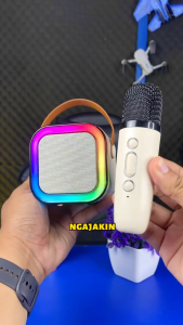 WDN - Mini Karaoke Set Speaker Bluetooth K12 LED Karaoke Super BASS Mic Microphone Wireless