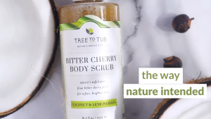 Tree To Tub Exfoliating Bitter Cherry Coconut & Lemongrass Body Scrub Suitable for Dry Sensitive Skin & All Skin Types 250ml
