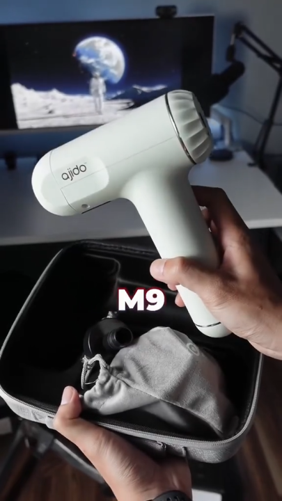 Máy Massage Cầm Tay AJIDO AJ - M9 Pro, 6 Cấp Độ, 4 Đầu Thay Thế - Mát Xa Toàn Thân Giãn Cơ, Đấm Lưng, Cổ Vai Gáy