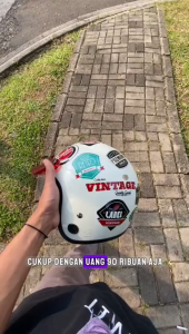 Helm Bogo Retro Dewasa Motif Monster SNI Terbaru