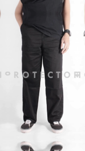Celana Chinos Panjang Pria Distro Hitam Reguler Fit Basic Standard Bahan Katun Twill Tebal
