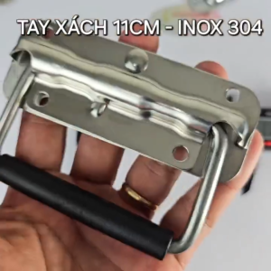 Tay xáchtay nắm 11cm – INOX 304 quai xách hộp dụng cụ pin lithium tay nắm hộp tự gập. Loại cao cấp