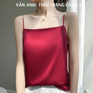 Camisole Lụa Satin Cao Cấp Mềm Mại Phong Cách Cơ Bản - Áo Tank Top