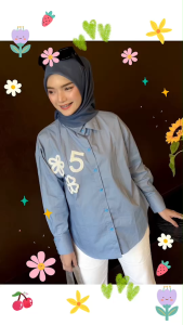 TW20930 เสื้อเชิ้ต ปักดอกไม้ No 5 ..