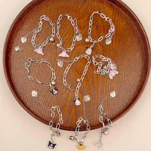 Ganten🍎Gelang Lonceng Sanrio/Gelang Resin Lucu/Gelang Pasangan Cinta Yang Dapat Disesuaikan COD