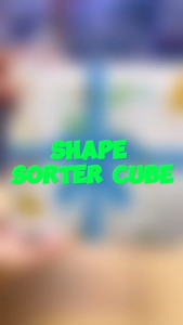 Hntob 16*16cm Wooden Sorter Cube Shape Stopper Sensory Ropes Toy Educational Toys