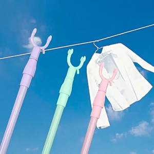 OFM-C1116 Tongkat Jemuran Pengait Pakaian Bisa Setel Panjang Pendek / Galah Gantungan Baju Display