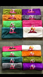 khăn Yoga lau mồ hôi khăn thêu hình nổi vải cotton cao cấp pha nhung mềm mại thấm hút mồ hôi nhiều màu