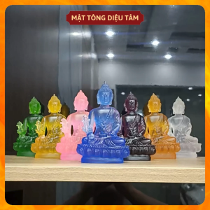 Phật Dược Sư Tượng lưu ly Màu Xanh Lá Cao 12cm tượng phật mật tông đồ thờ cúng
