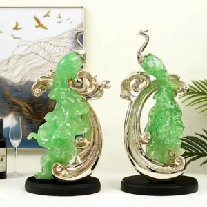 CT215B157 FAMITOSS โมเดลนกยูง โมเดล ของตกแต่ง ของขวัญขึ้นบ้านใหม่ โมเดลแต่งโรงแรม