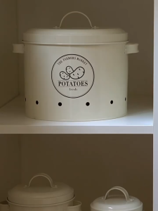 COLOGO 🥇 Antique Potato Onion Kitchen Storage Jar Container Potato Garlic Bucket Box barang kering kitchen organiser