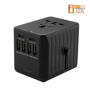 Universal Travel Adapter 3 in 1 Socket Converter & Fast Charger USB-A + USB-C