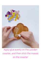 YY.DIY Mosaic Cup/DIY Wooden Coaster Making Kit Craft for Kids