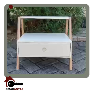 Meja Nakas Kayu Console 1 Laci ASLI KOREA Furniture Minimalis