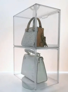 Full Transparent Magnetic Storage Box Handbag Storage Box Books Storage Box Durable Stackable Box Perfume Box Display