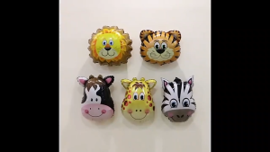 Balon Karakter Hewan Jumbo Dekorasi Ulang Tahun Anak Motif Singa Jerapah Monyet Sapi