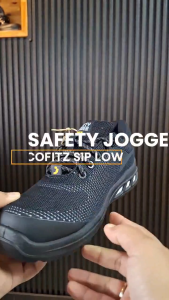 Sepatu Safety Jogger Ecofitz S1P Low Black Sepatu Safety Pekerja Steel Toecap Sepatu Pekerja Trendy Anti Static ESD