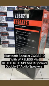ZQS8210 berkualiti tinggi boleh dicas semula mudah alih RGB Speaker Wireless Double 8 inci speaker untuk parti luar TV komputer Karaoke sound base.