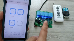 Công tắc thông minh 4 kênh 5-32VDC Wi-Fi app Ewelink 433Mhz điều khiển từ xa cho nhà thông minh