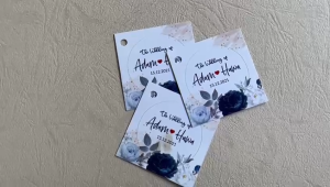 Kartu Ucapan Souvenir Pernikahan Custom Tulisan Nama Aesthetic Unik Murah
