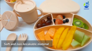 8pcs Baby Silicone Dinning Feeding Set Feeding Tableware Baby Feeding Set