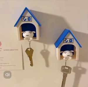 OHHDEER Creative Cartoon Keychain House Key Loss Prevention Doll Car Healing Pendant Cute Key Holder