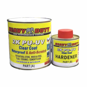 1L ( 1 LITER ) 2K PU-UV CLEAR COAT WATERPROOF & ANTI-SCRATCH ( HEAVY DUTY ) FOR WOOD / STONE / STEEL / FLOOR TILES