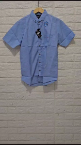 PIO COLLECTION Kemeja pria lengan pendek premium distro motif polos baju kerja casual