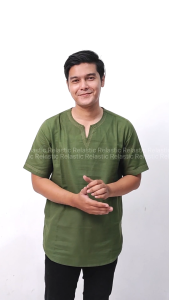 Baju Koko Adam Stylist Basic V Neck Relastic - Kemko Casual - Koko Kurta Pria Dewasa - Premium Quality - Simple Elegan Minimalis