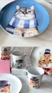 ZEN Piring Keramik Cute Glamorous Pet Elegant Samoyed