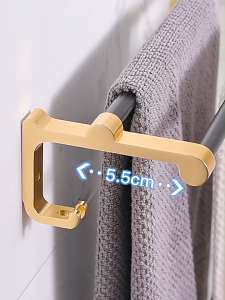 Meidoo Menebal Rak Handuk Kamar Mandi Gantungan Handuk Towel Rail Rak Handuk Rak Hitam Aluminium