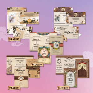 FALAH 146-147 Undangan Pernikahan Sudah Cetak Siap Pakai Free Plastik & Label | Kertas Blangko Undangan Pernikahan Kosong