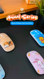 Mouse Bluetooth Wireless Unitech Animal Series Rechargeable Silent Click untuk Notebook Laptop PC