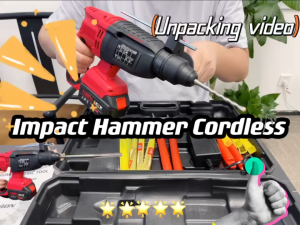 MANSOON Brushless Impact Hammer Cordless Rotary Electric Hammer Impact Drill Lithium 1288VF Battery Hammer Drill Heavy Duty Drill