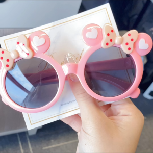 Childrens Boys and Girls Multi-color Sunglasses With Bow Tie Mickey Mouse Ear Decoration Glasses Protection Glasses