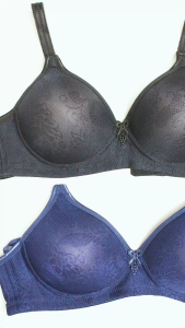 Youve ( YouHave ) BH Bra Wanita BH Tanpa Kawat Busa Sedang Motif Bunga Timbul 100127