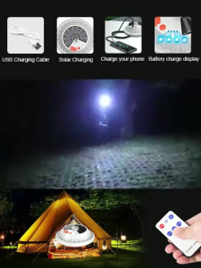 Outdoor Portable Solar Light LED Light Bulb Waterproof Emergency USB Charging Lamp Camping Lighting