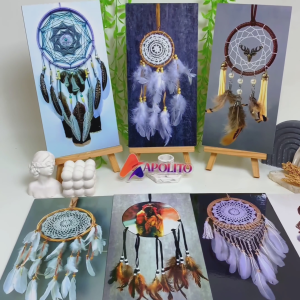 HIASAN DINDING GAMBAR MACRAME AESTHETIC PAJANGAN DINDING APOLITO UKURAN (3 IN 1) DAN SATUAN (15X30) DREAM CATCHER KAYU WALL DECOR DAUN DEKORASI BUNGA ABSTRAK