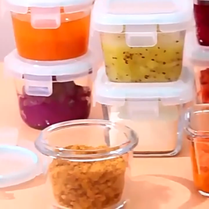 Portable Baby Glass Food Box Baby Food Storage Microwave Airtight Container Food Storage Box