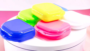 1pc High Quality Fake Teeth Oral Hygiene Supplies Organizer Case Dental Retainer Mouth Guard Denture Storage Plastic Box
