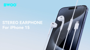 BWOO HF175 USB-C Wired Stereo Gaming Earbuds – Perfect for iPhone 15 High-Fidelity Sound & Ergonomic Design