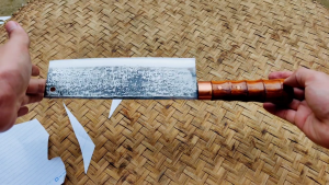 Dao thái bản to Phúc Sen chất liệu lưỡi dao bằng thép nhíp xe dài 20cm cán gỗ cẩm chỉ
