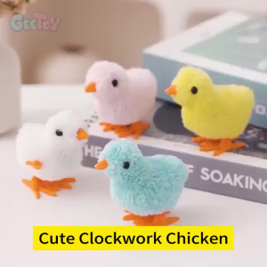 Colorful Clockwork Springtime Chick Plush Toy Set for Kids