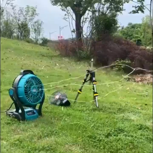 Dewei 12นิ้ว พัดลมพกพาไร้สาย LED ปรับความเร็วได้ แบตเตอรี่ 48V สำหรับทุกพื้นที่ พัดลมแบตเตอรี่ พัดลมไร้สาย พัดลมไรสาย พัดลมไร้สาย พัดลมแบตเตอรี่ พัดลมแคมป์ปิ้ง