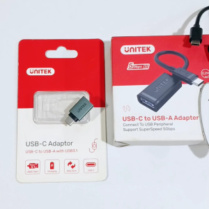 Đầu OTG Type C (USB C ra USB 3.0): Cáp dài 20Cm / Đoạn ngắn (Hiệu Unitek)